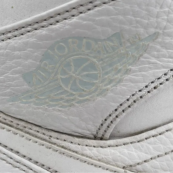 Nike Men’s Air Jordan 1 Mid 2019 Triple White Leather Shoes - Size 12
