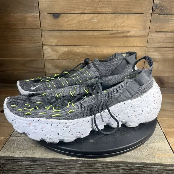 Nike Men's Size 11 Space Hippie 04 Black /Volt Running Lace Up Shoes CZ6398-010