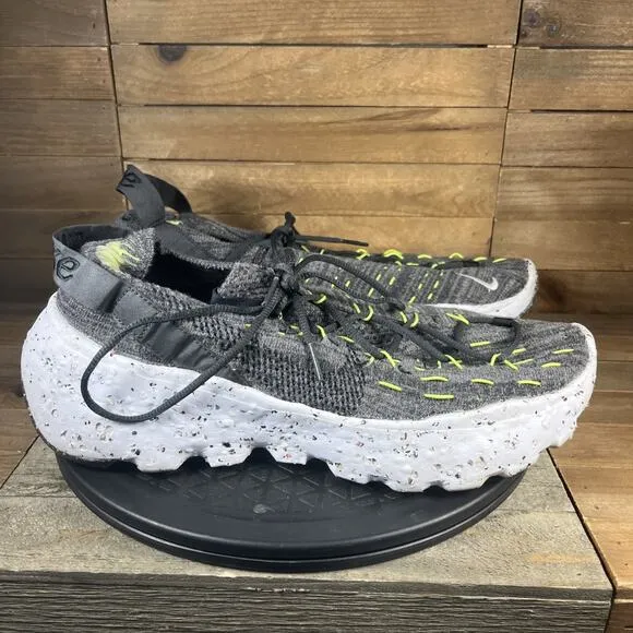 Nike Men's Size 11 Space Hippie 04 Black /Volt Running Lace Up Shoes CZ6398-010