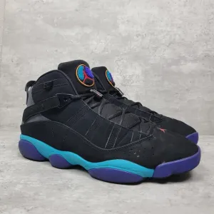 Nike Mens Size 12 Air Jordan 6 Rings Aqua Black Purple Blue Suede DD5077-040