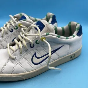 NIKE Men's White Athletic Basketball Shoes Size 10, 315134-922 RARE Blue Green