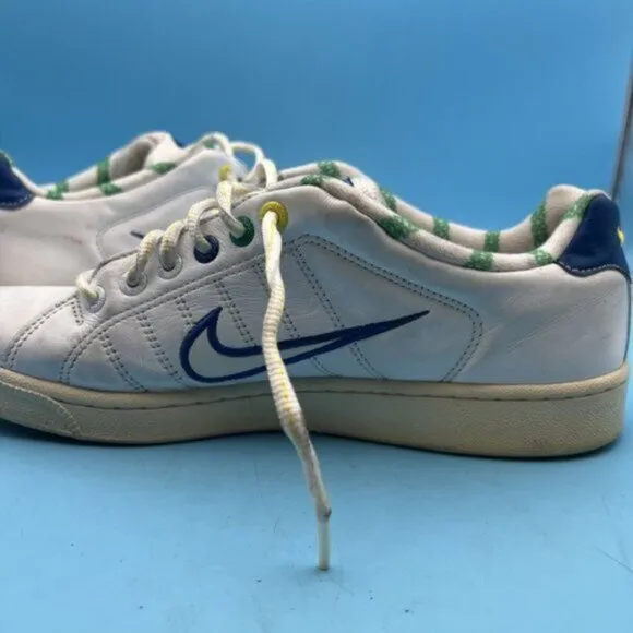 NIKE Men's White Athletic Basketball Shoes Size 10, 315134-922 RARE Blue Green