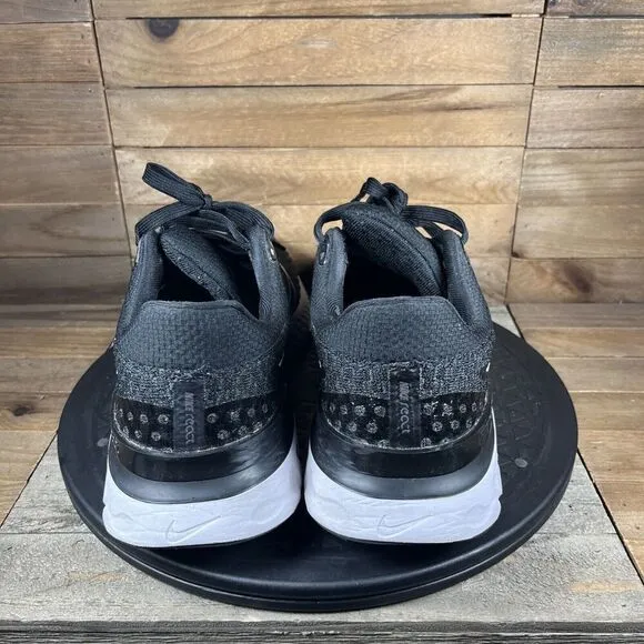 Nike Mens Size US 8.5 React Infinity Run Flyknit 2 Black Running Lace Up Shoes