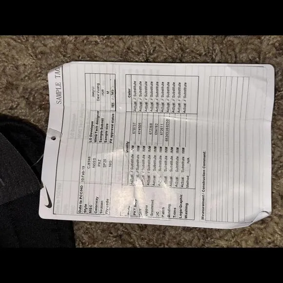Nike N-72 Athletics Unit French Terry Black Pants Sample