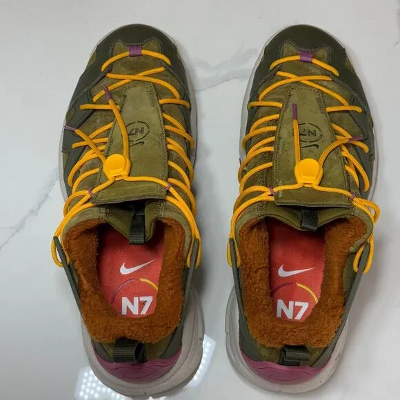 Nike N7 Sherpa Lined‎ Hiking Sneakers Outdoor Trail Shoes Yellow Green US 12.5