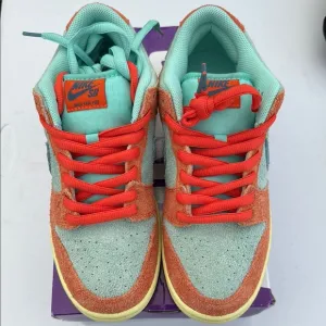 Nike Orange and Green SB Dunk Sneakers