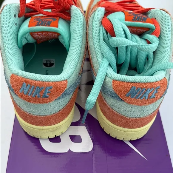Nike Orange and Green SB Dunk Sneakers