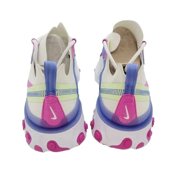 ⭐Nike  React Element 55 Womens Athletic Running Shoes Sz 5 White Pink BQ2728-104