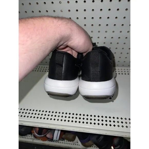 Nike Roshe G Tour Mens Leather Golf Shoes Spikes Size 9 WIDE Black White