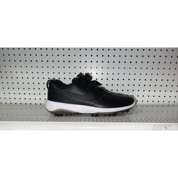 Nike Roshe G Tour Mens Leather Golf Shoes Spikes Size 9 WIDE Black White