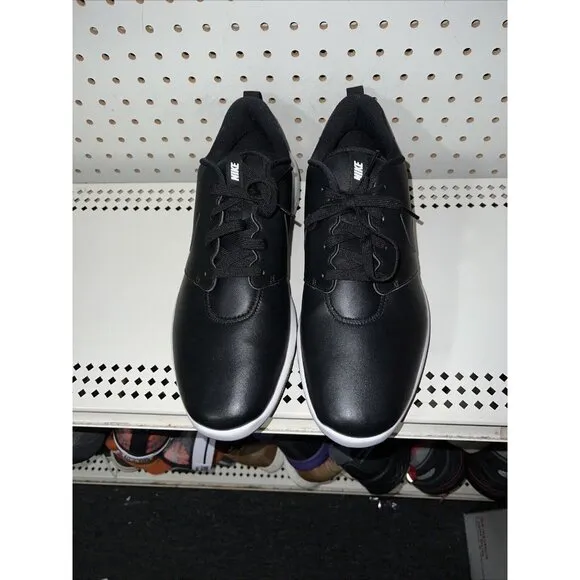 Nike Roshe G Tour Mens Leather Golf Shoes Spikes Size 9 WIDE Black White