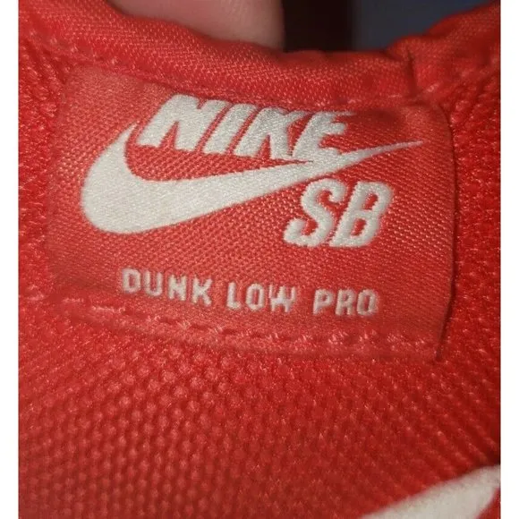 Nike SB Dunk Low Pro CHALLENGE RED/WHITE UNIVERSITY Men's Size 11 Good Condition