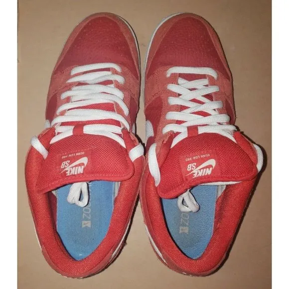 Nike SB Dunk Low Pro CHALLENGE RED/WHITE UNIVERSITY Men's Size 11 Good Condition
