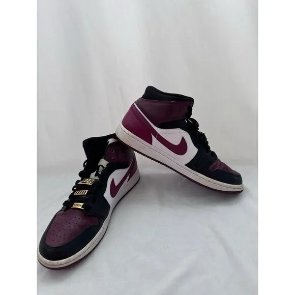 Nike Shoes Air Jordan 1 Mid SE Burgundy Beetroot Gold Pendants Sneakers 9.5