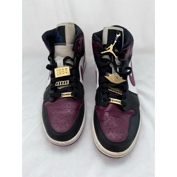Nike Shoes Air Jordan 1 Mid SE Burgundy Beetroot Gold Pendants Sneakers 9.5