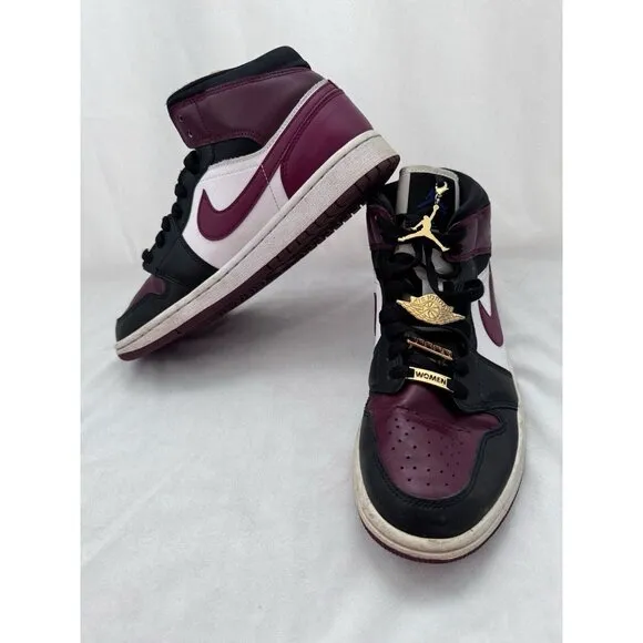Nike Shoes Air Jordan 1 Mid SE Burgundy Beetroot Gold Pendants Sneakers 9.5