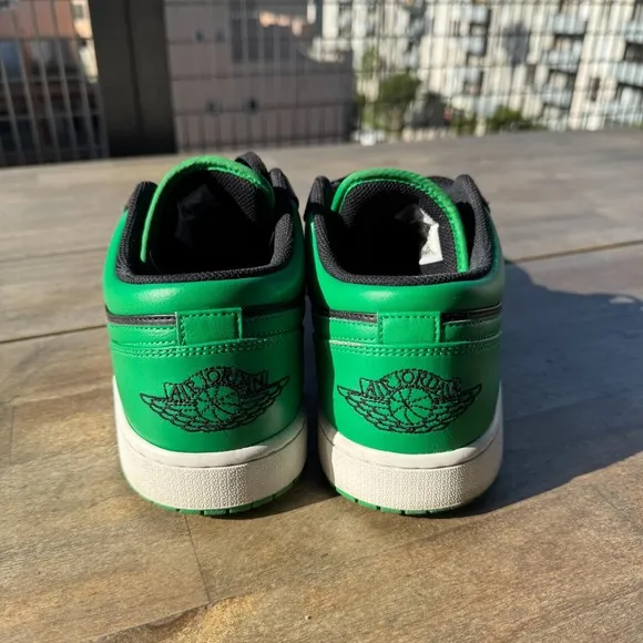 Nike Sneaker Shoes Air Jordan 1 Mens 13 Lucky Green Low Black