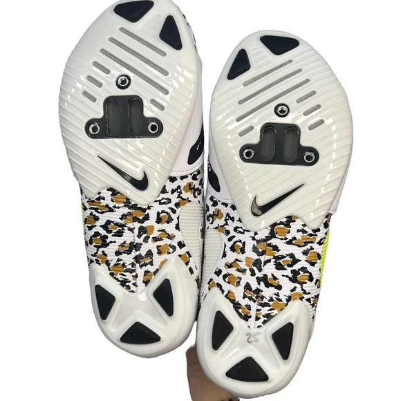 Nike SuperRep Cycling Shoes Womens 7 Activewear Leopard Print Low Top Swoosh