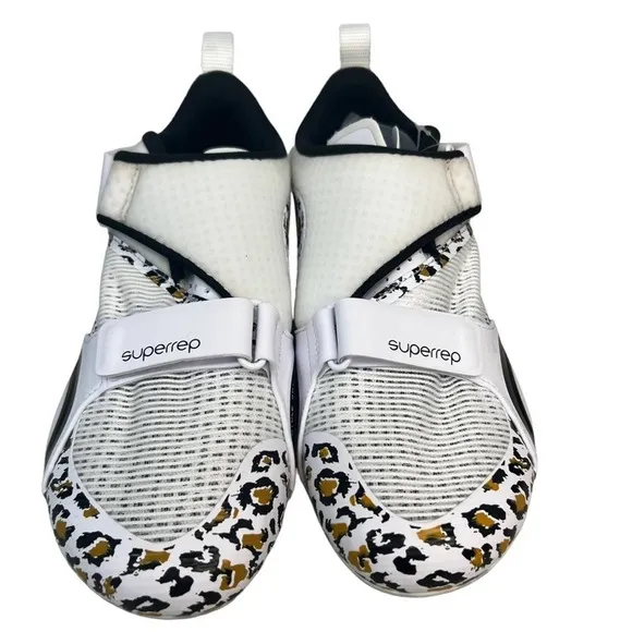 Nike SuperRep Cycling Shoes Womens 7 Activewear Leopard Print Low Top Swoosh