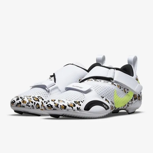 Nike SuperRep Cycling Shoes Womens 7 Activewear Leopard Print Low Top Swoosh