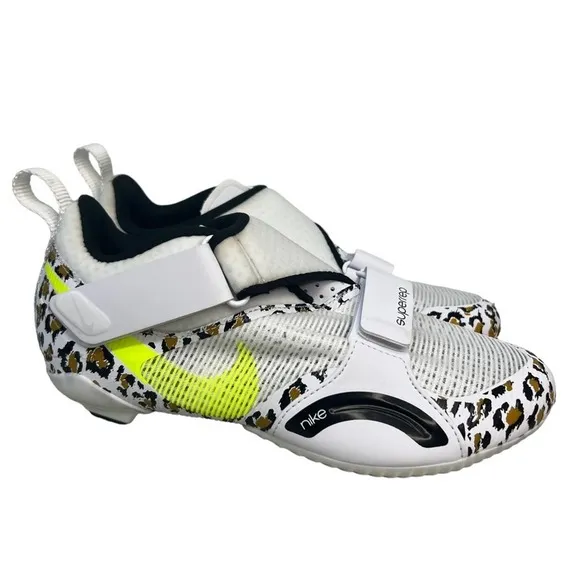Nike SuperRep Cycling Shoes Womens 7 Activewear Leopard Print Low Top Swoosh