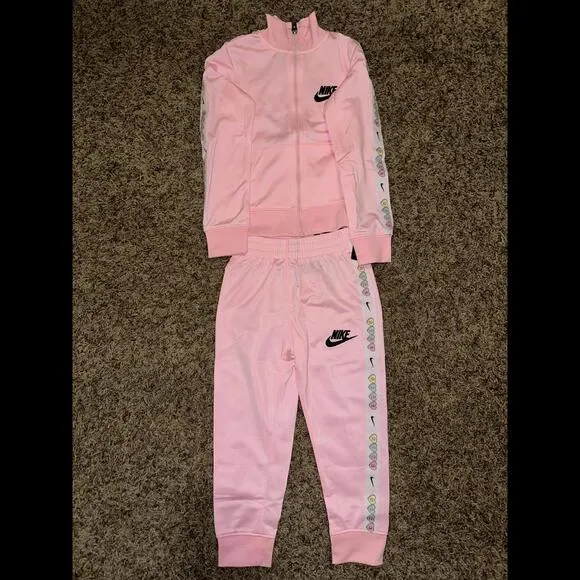 Nike Toddle (Girl’s) VDay Tricot Logo Tape Pink Jacket &amp; Sweats Tracksuit