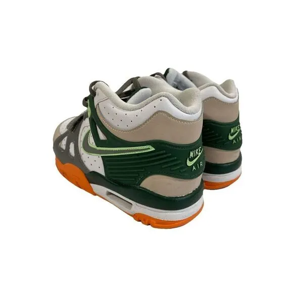 NIKE TRAINER 3 BG BASKETBALL SHOES SIZE 7Y #FZ3555 323 Green Orange Mid High Top
