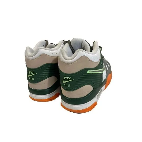 NIKE TRAINER 3 BG BASKETBALL SHOES SIZE 7Y #FZ3555 323 Green Orange Mid High Top