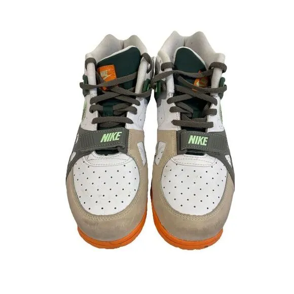 NIKE TRAINER 3 BG BASKETBALL SHOES SIZE 7Y #FZ3555 323 Green Orange Mid High Top