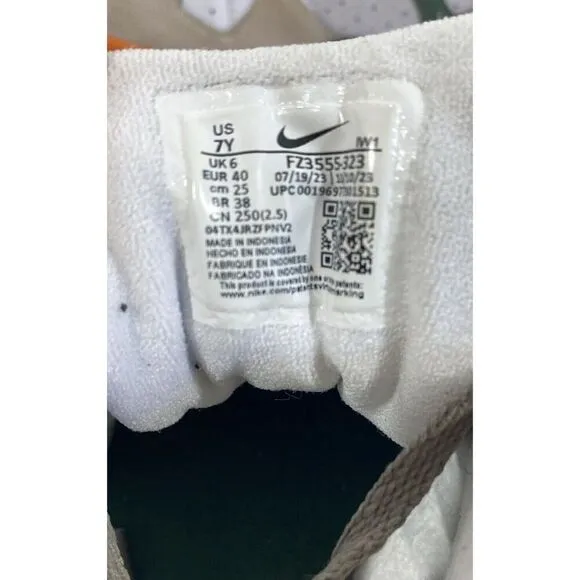 NIKE TRAINER 3 BG BASKETBALL SHOES SIZE 7Y #FZ3555 323 Green Orange Mid High Top