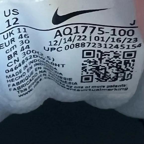 Nike Triple White Ebernon Low Men's Shoe Size 12 #B1643