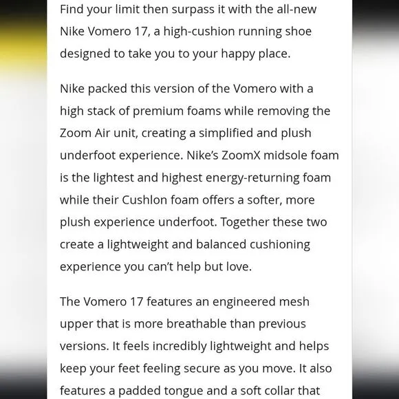 Nike Vomero 17 Road Running Shoes