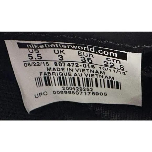 Nike Women's Classic Cortez 807472-016 Black Running Sneaker Shoes Size 5.5