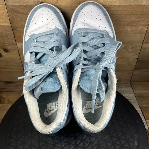 Nike Womens Size 6 Shoes Dunk Low Blue Paisley Sneakers Lace Up DH4401-101