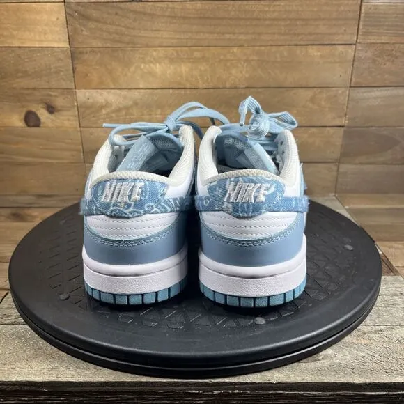 Nike Womens Size 6 Shoes Dunk Low Blue Paisley Sneakers Lace Up DH4401-101