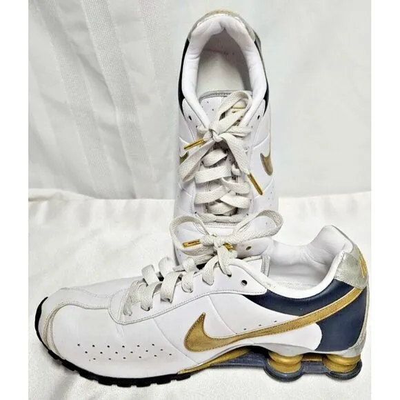 Nike Y2K 2009 women SHOX 343907 -171 QS2 white gold silver running‎ shoes 8.5