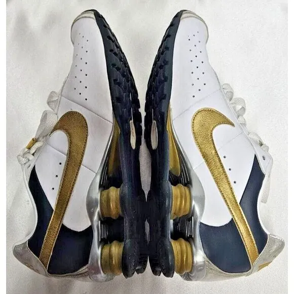 Nike Y2K 2009 women SHOX 343907 -171 QS2 white gold silver running‎ shoes 8.5