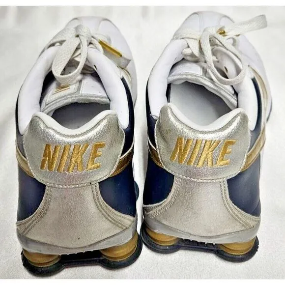 Nike Y2K 2009 women SHOX 343907 -171 QS2 white gold silver running‎ shoes 8.5