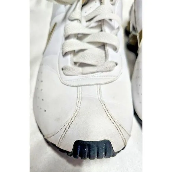 Nike Y2K 2009 women SHOX 343907 -171 QS2 white gold silver running‎ shoes 8.5