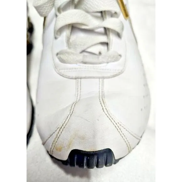 Nike Y2K 2009 women SHOX 343907 -171 QS2 white gold silver running‎ shoes 8.5
