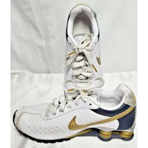 Nike Y2K 2009 women SHOX 343907 -171 QS2 white gold silver running‎ shoes 8.5