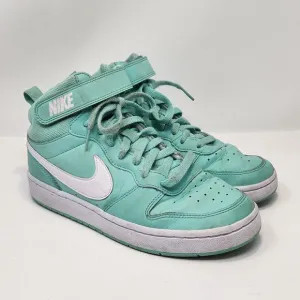 Nike Youth Court Borough Mid 2 GS Sneakers Size 7Y Emerald Rise White Leather