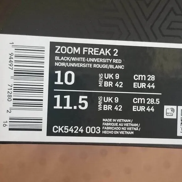 ⭐Nike ZOOM FREAK 2 Giannis Sz 10 Men Basketball Shoes Black Red CK5424-003 New