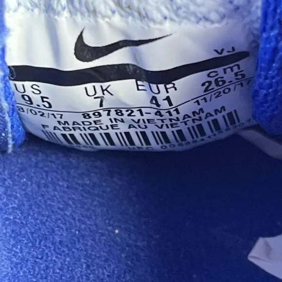 Nike Zoom Fly Equator Blue Womens Size 9.5 Lace Up Running Shoes 897821-411