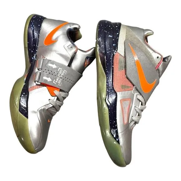 Nike Zoom KD IV 4 AS Basketball Shoes Size 10 Metallic Silver &amp; Orange Galaxy