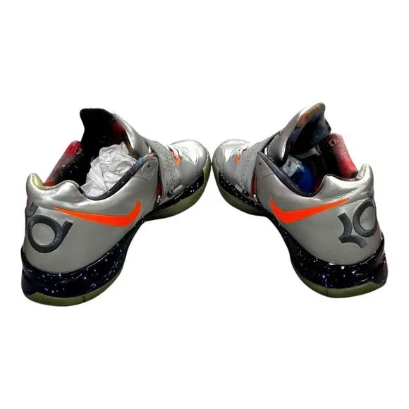 Nike Zoom KD IV 4 AS Basketball Shoes Size 10 Metallic Silver &amp; Orange Galaxy