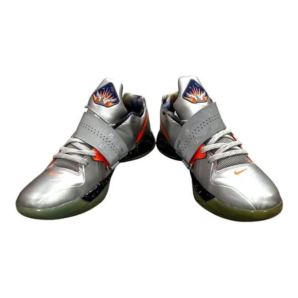 Nike Zoom KD IV 4 AS Basketball Shoes Size 10 Metallic Silver &amp; Orange Galaxy