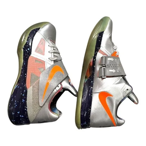 Nike Zoom KD IV 4 AS Basketball Shoes Size 10 Metallic Silver &amp; Orange Galaxy