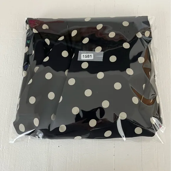 Nina Ricci Polka Dot Statement Sleeve Silk Mini Dress 10 Two Tone Black White