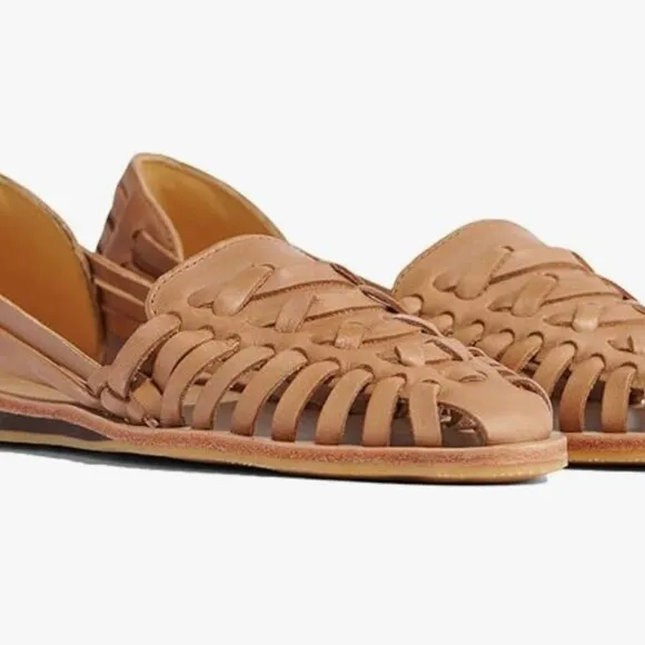 Nisolo  Huarache Sandals, Slip-On Comfort Sandals in Almond NWT in Box